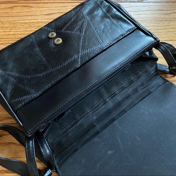 Vintage Leather Rainbow Bag Colorful 80s 90s 00s Shoulder Purse - Picture 3 of 3